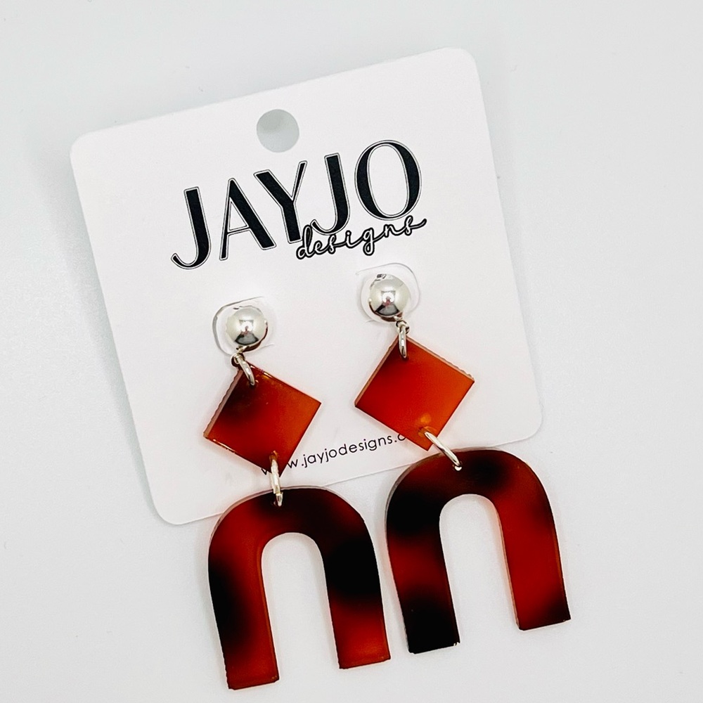 Brown Geometric Earrings